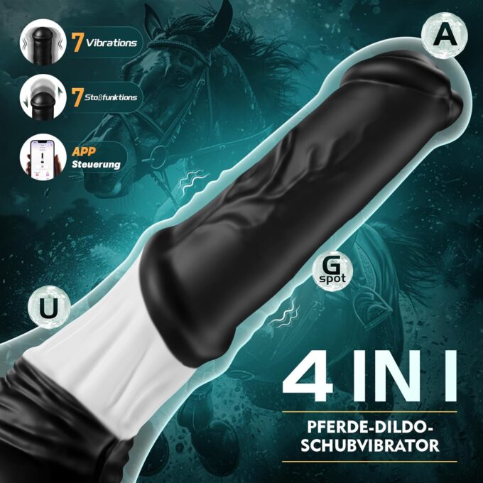 Fantasy Pferd Anal Dildo Heftiges StoBen Sexspielzeug Extrem,30CM Verdicken XXL Dildo Analvibratoren für Frauen, Analdildos Prostata Stimulation Männer mit 7 Stoßfunktion, Knoten Analplug – Bild 2
