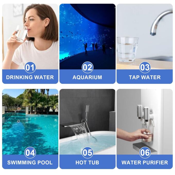 RUNBO pH Messgerät Wasser 4 in 1 - pH Wert Messgerät für pH/TDS/EC/Temperatur, Digital Wasserqualität Tester für Aquarium, Pools, Trinkwasser, Schwimmbad – Bild 6