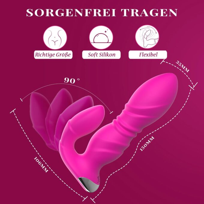 Unikrealer Sex Spielzeug für die Frau Dildo, G Punkt Vibration für Frauen 9x9 Vib-Stoßfunktion Vibratorensets Klitoris Stimulator mit APP Auflegevibrator Dildos Sexspielzeug Paare Sex Toys Vibro Ei – Bild 4
