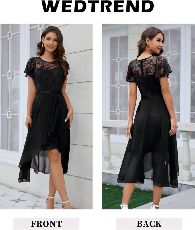 Wedtrend Women's Formal Dress Ruffle Cocktail Party Dress Flutter Sleeve Fall Wedding Guest Dress – Bild 2