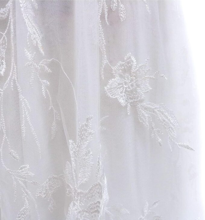 Brautkleid V-Ausschnitt Brautkleider Spitze Hochzeitskleider für Damen Brautkleid Standesamt Kleider Braut A-Linie Tüll Kleid Brautkleid Prinzessin Ballkleider Lang mit Schleppe – Bild 7