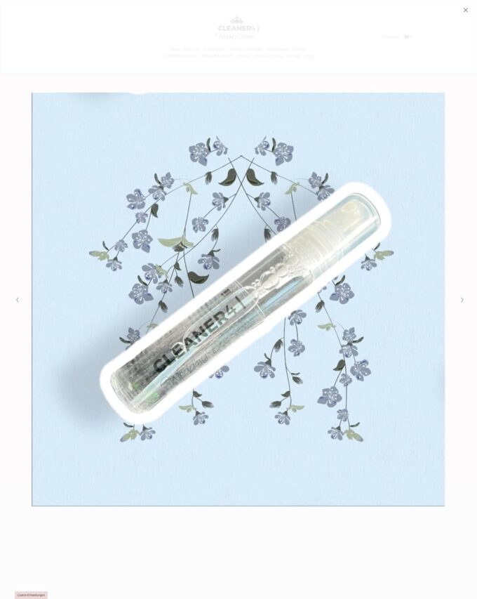 CLEANER4 Wedding Dresses das Notfallreiniger- Set für Ihr Brautkleid. Das Set besteht aus einer Sprühflache 20 ml CLEANER4 | und einem high twistet Mikrofasertuche weiß 30 × 30 cm.
