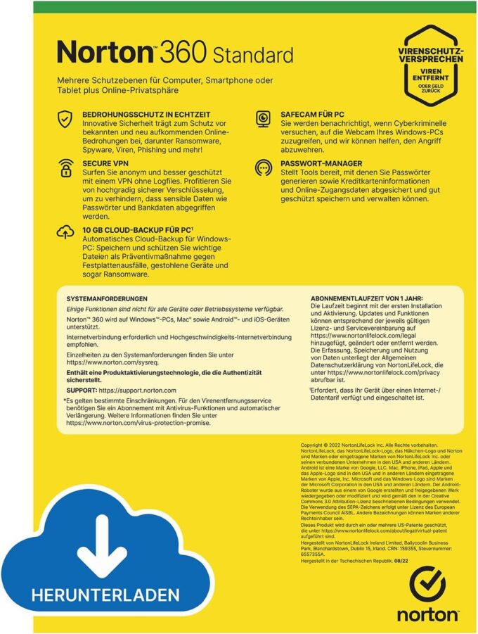 Norton 360 Standard 2025 | 1 Gerät | 1 Jahr | Aktivierungscode per Email – Bild 2