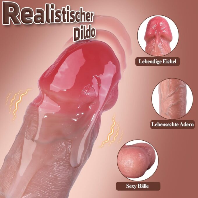 Dildo Vibrator Sex Spielzeug für die Paare-Anal Dildo Vibration für Frauen mit 10 Vibrationsmodi & 7 Stoßfunktion & Heizung,Realistische Dildos Sex Spielzeug für die Frau Leise mit Starkem Saugnapf. – Bild 3