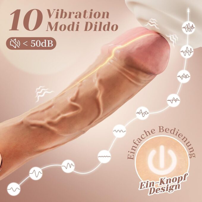 Dildo Vibrator Sex spielzeug für die Frau mit 10 Vibration für Frauen, 18cm Sex spielzeug für Paare Dildos Analdildo Sex Toy Diloschwanz Sexspielzeug G Punkt Anal Dildo set für Frauen 3D-Realistisch – Bild 2