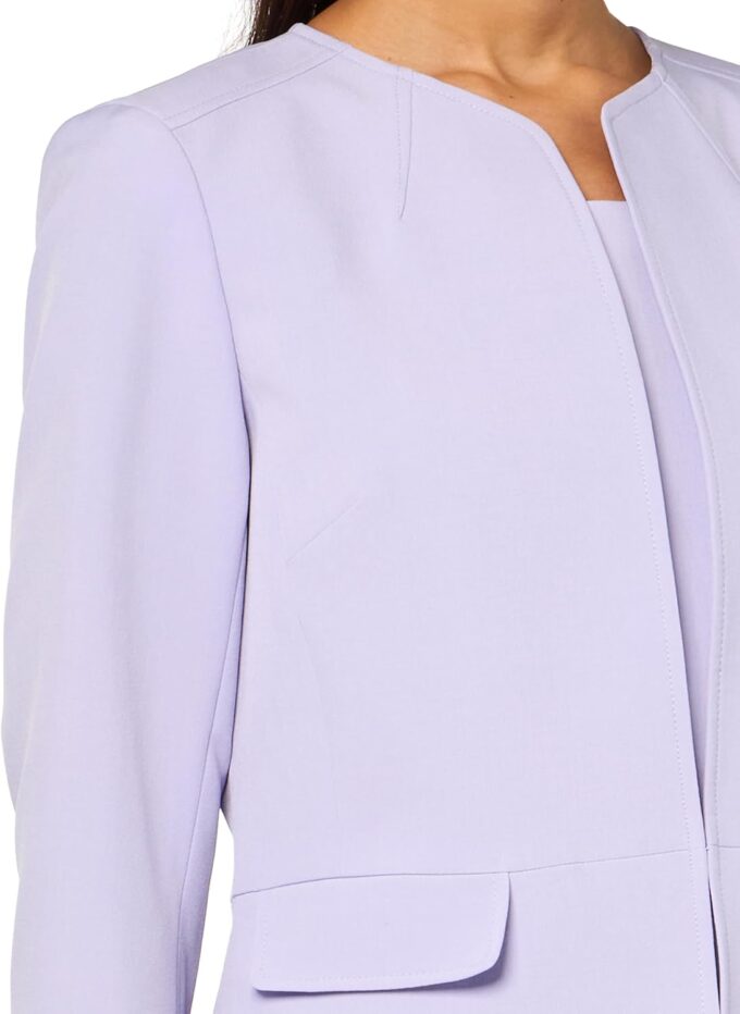 Le Suit Damen Long Coat Topper Jacket & Sheath Dress Abendanzug-Set – Bild 3