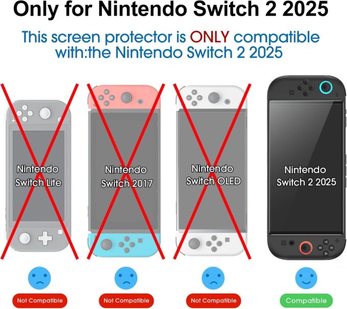 amFilm OneTouch Schutzfolie für Nintendo Switch 2 Modell 2025 - Mit Auto Alignment Kit, Blasenfrei [2 Stück] – Bild 2