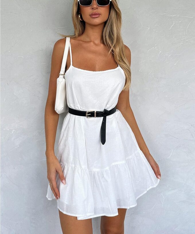 Babydoll Dress for Women Spaghetti Strap Swing Dresses Sleeveless Short Flowy Dress Summer Loose Sundress – Bild 5