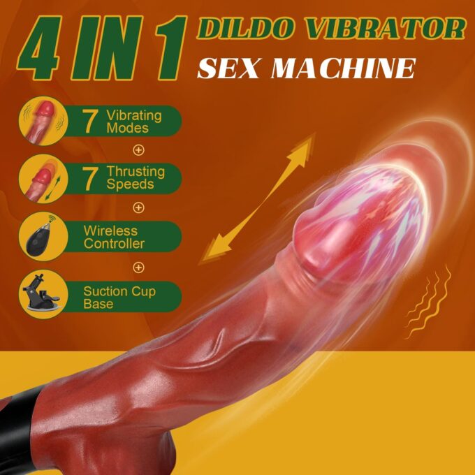 Stoßender Dildo Vibrator Sexspielzeug, 9,8"realistische Dildos Sexmaschine mit 7 Stoß-und 7 Vibrationsmodi,ferngesteuerter vibrierender Dildo Sexspielzeug für Frauen – Bild 2