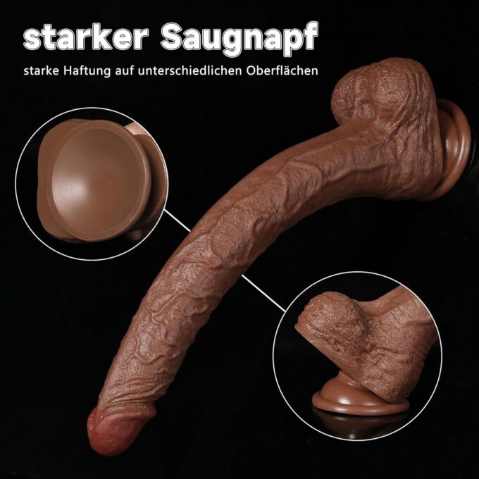 38 cm Dildo mit starkem Saugnapf, Sexspielzeug für Frauen, weicher, lebensechter Analdildo, Erwachsenenspielzeug in Monstergröße für Männer, langer G-Punkt-Stimulator mit Kugeln – Bild 3