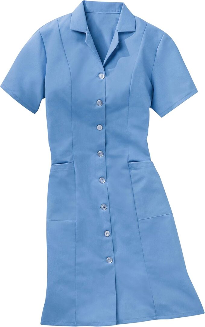 Red Kap Damen Women's Short Sleeve Button Front Dress Kurzärmliges Arbeitskleid (1er Pack) – Bild 3