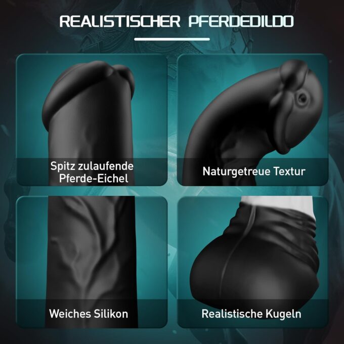 Fantasy Pferd Anal Dildo Heftiges StoBen Sexspielzeug Extrem,30CM Verdicken XXL Dildo Analvibratoren für Frauen, Analdildos Prostata Stimulation Männer mit 7 Stoßfunktion, Knoten Analplug – Bild 5