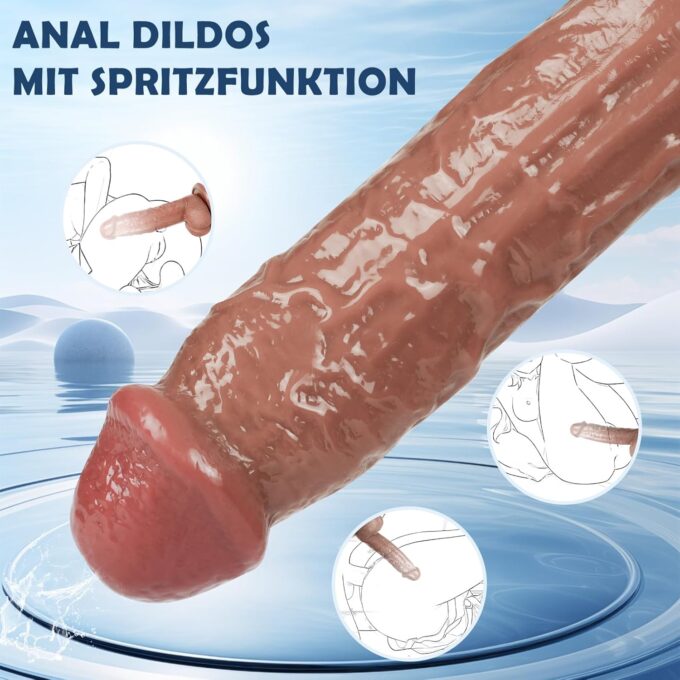 18cm Kleiner Penis Dildo mit Spritzfunktion, Wassersprühfunktion Spritz Analdildo für Männer mit Saugnapf, Frauen Männer Anal Sex Toys, Realistischer Penis Sex Spielzeug für die Frau Erwachsene Spiele – Bild 4