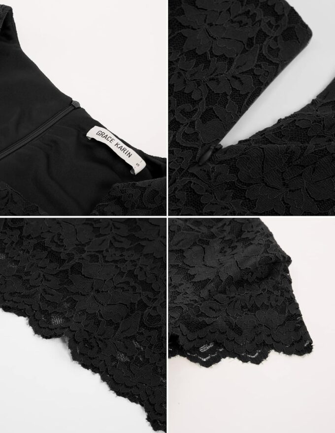 GRACE KARIN Cocktail Dress for Women Cap Sleeve Lace Dress for Wedding Guest Business Casual Dresses – Bild 3