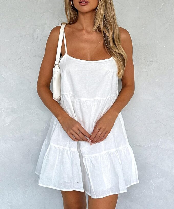 Babydoll Dress for Women Spaghetti Strap Swing Dresses Sleeveless Short Flowy Dress Summer Loose Sundress – Bild 6