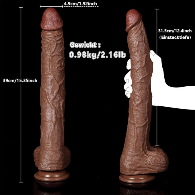 38 cm Dildo mit starkem Saugnapf, Sexspielzeug für Frauen, weicher, lebensechter Analdildo, Erwachsenenspielzeug in Monstergröße für Männer, langer G-Punkt-Stimulator mit Kugeln – Bild 2