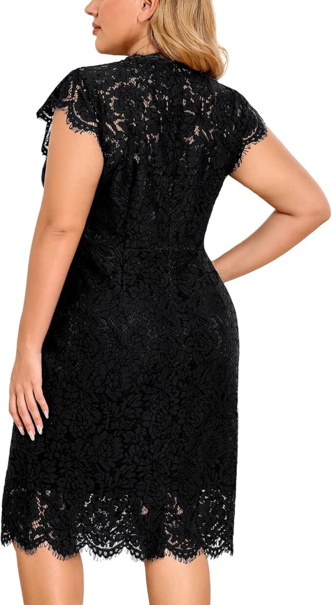 Miusol Women's Retro Lace Sleeveless Plus Size Formal Evening Prom Dress – Bild 2