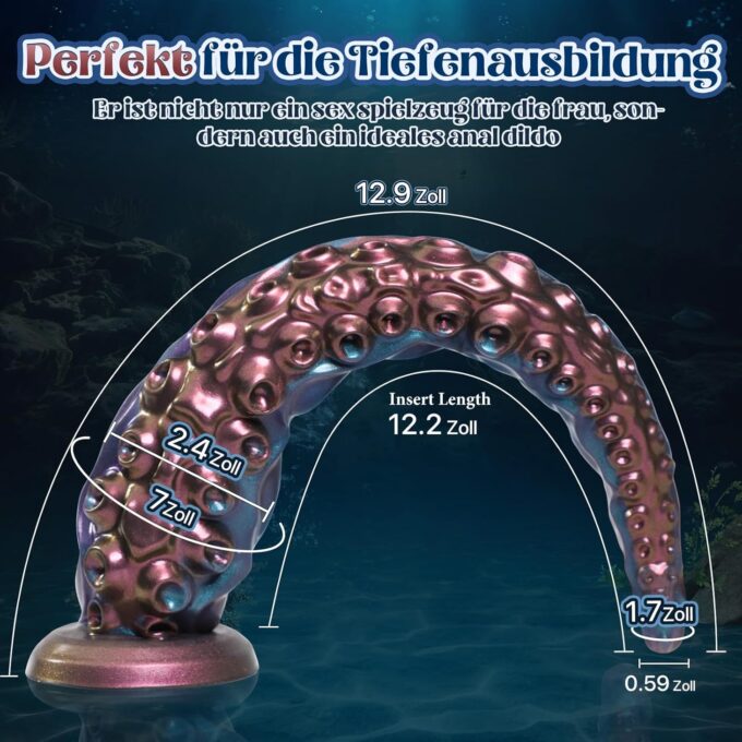 Tagnaff 33CM Riesen Anal Dildo, Tentakel XXL Dildo mit Starkem Saugnapf, Silikon Dicker Analdildo Groß, Big Dildos für Männer, Prostata Stimulation Sex Toys, Sex Spielzeug Analplug# für Männer XXL – Bild 6