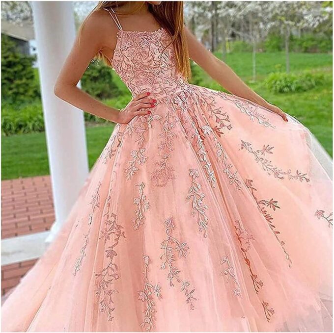 Ballkleider Damen Lang Abendkleider Elegant Cocktailkleid Damen Für Hochzeit Prinzessin Kleid Damen Schulterfreies Kleid Sexy Hosenträger Trägerloses Hochzeitskleider Für Damen Abschlusskleider – Bild 4