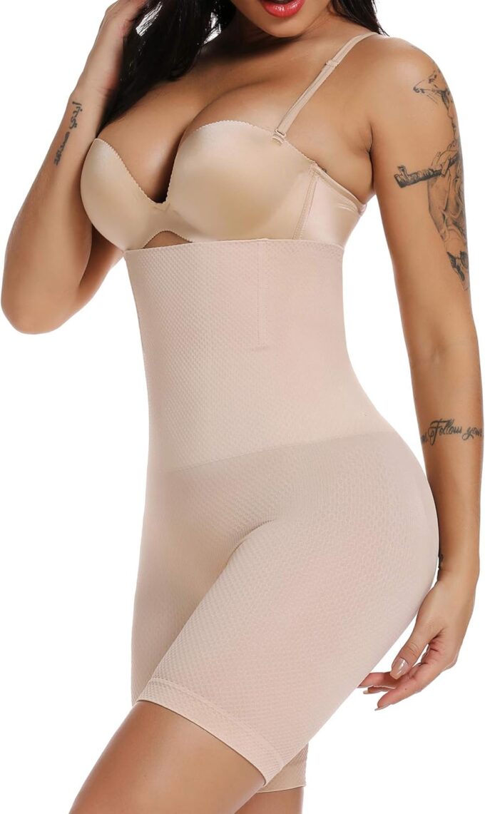 SURE YOU LIKE Damen Figurenformend Miederpants Miederhose Shapewear Bauch-Weg-Effekt Formt Sofort Body Shaper mit Bein Hohe Taille Unterwäsche Atmungsaktive Nahtlose
