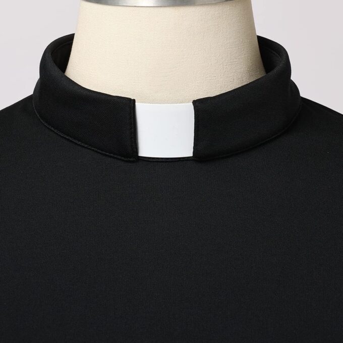 FAD-4U Church Clergy Kleid für Damen Rüschen Slim Bleistiftkleid mit Schlaufenkragen – Bild 2