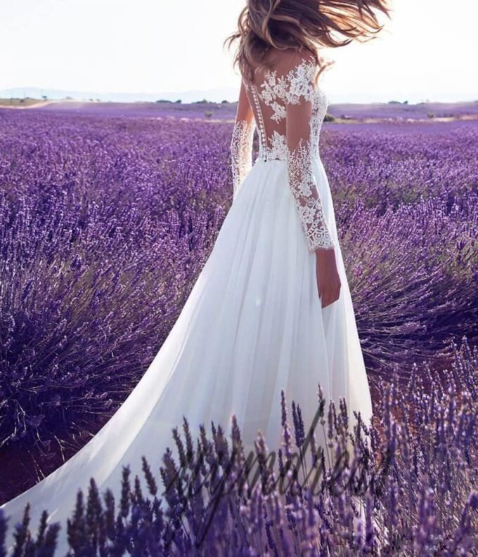 Onsoyours Damen Hochzeitskleid Einfarbig Kleider Ärmellos V-Ausschnitt Abendkleid Brautjungfernkleider Spitze Sexy Schlitz Maxikleid Freizeit Langes Kleid – Bild 3