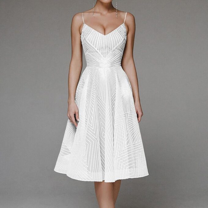 2024 Damen A-Linie Spitze Applikationen Lange Brautkleider für die Braut Chiffon Boho Brautkleider mit Split Sommerkleid Damen Festlich – Bild 3