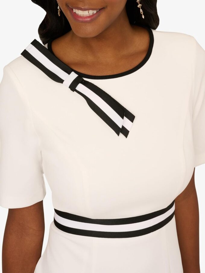 Adrianna Papell Women's Crepe Ribbon Short Dress – Bild 5
