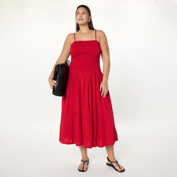 The Drop Women's Florencia Smocked Bodice Linen Maxi Dress – Bild 7