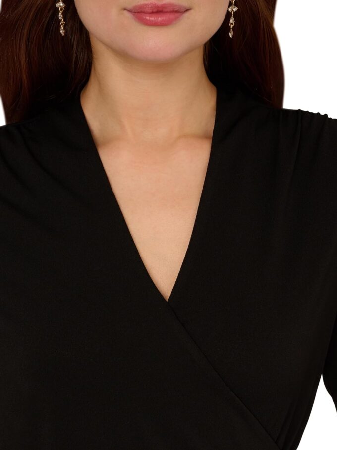 Adrianna Papell Damen Long Sleeve Wrap Midi Dress Lässiges Kleid – Bild 5