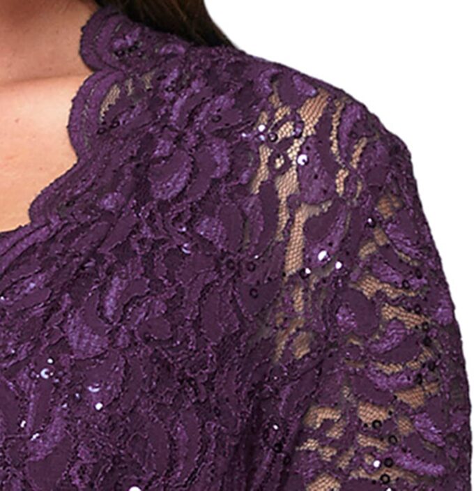 Alex Evenings Women's Plus Size Lace Jacket Dress – Bild 3
