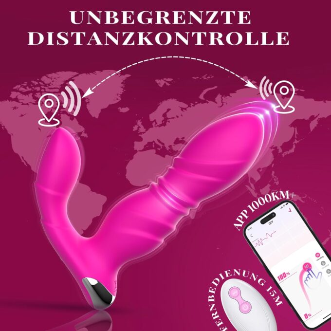 Unikrealer Sex Spielzeug für die Frau Dildo, G Punkt Vibration für Frauen 9x9 Vib-Stoßfunktion Vibratorensets Klitoris Stimulator mit APP Auflegevibrator Dildos Sexspielzeug Paare Sex Toys Vibro Ei – Bild 5