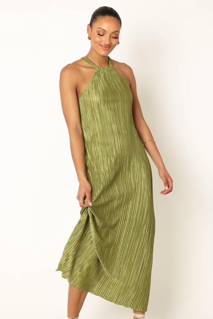 Petal & Pup Women's Melody Plisse Halter Maxi Dress – Bild 7