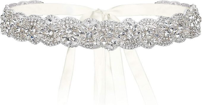 EVER FAITH Braut Gürtel Hochzeit Kristall Schärpe für Brautjungfernkleider Brautkleid Ballkleid Abendkleider