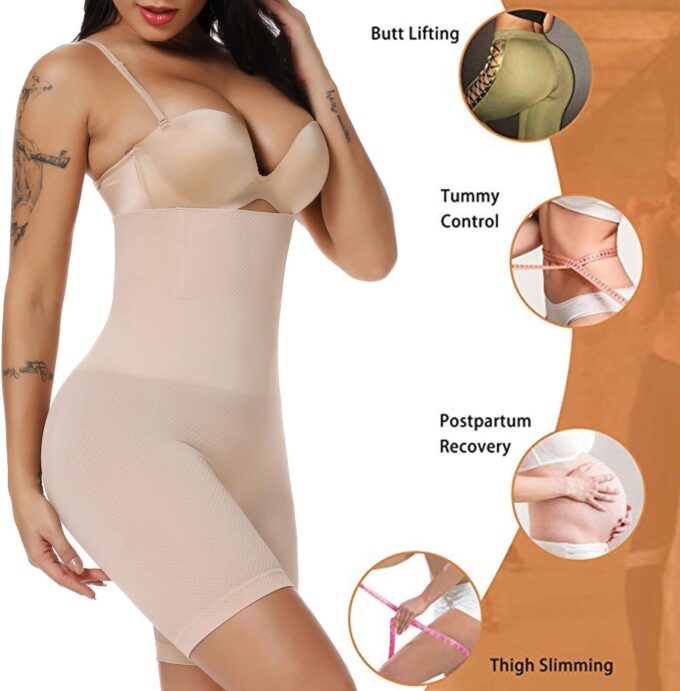 SURE YOU LIKE Damen Figurenformend Miederpants Miederhose Shapewear Bauch-Weg-Effekt Formt Sofort Body Shaper mit Bein Hohe Taille Unterwäsche Atmungsaktive Nahtlose – Bild 2