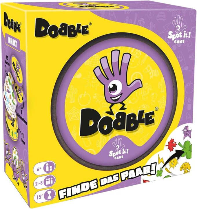 Zygomatic, Dobble Classic, Eco-Sleeves, Familienspiel, Kartenspiel, 2-8 Spieler, Ab 6+ Jahren, 15 Minuten, Deutsch