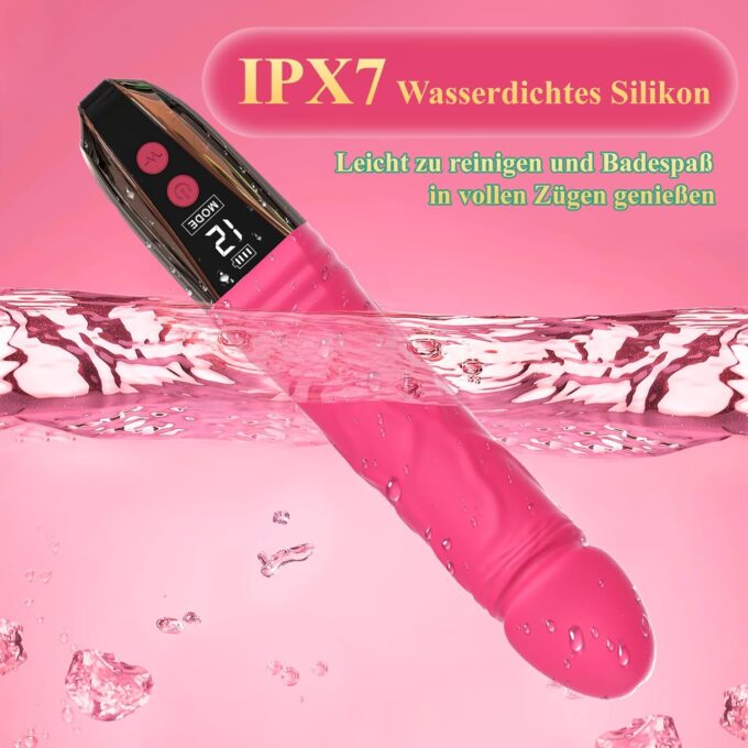 Dildo Vibrator Sexspielzeug für Frauen Solo - LED Realistische Vibratoren mit 12 Starke Vibration für Frauen Klitoris & G Punkt Stimulation Leiser Realistische Dildos Sex Spielzeug für die Frau - Rot – Bild 6