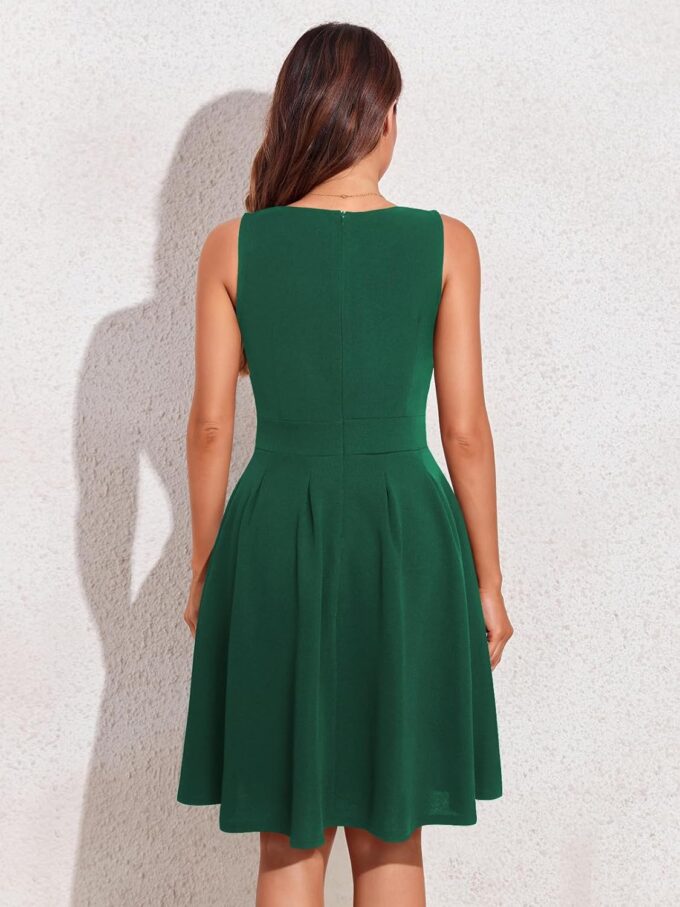 Sureple Women's Retro Sleeveless Swing Casual Work Summer Party Dress with Pockets – Bild 6