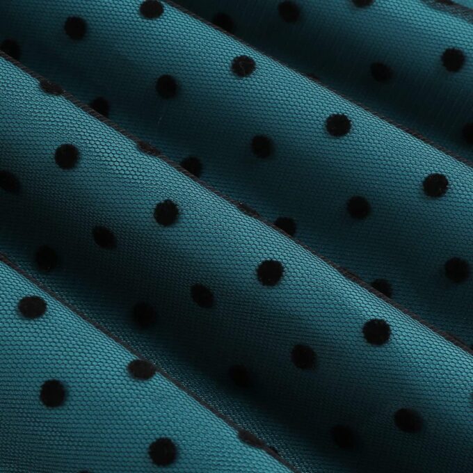 Odizli Rockabilly Kleider Damen 50er Jahre Kurzarm Mesh Polka Dot Tüllkleid Sommer Swing Coctailkleid – Bild 6