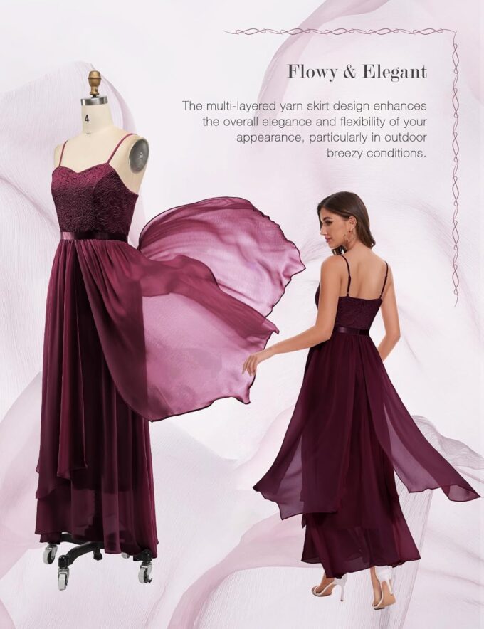 Homrain Cocktailkleider für Damen Abendkleider Ballkleid Fürmal Cabrio Schwarzes Brautsmaid Kleid – Bild 4