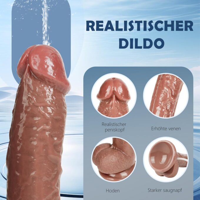 18cm Kleiner Penis Dildo mit Spritzfunktion, Wassersprühfunktion Spritz Analdildo für Männer mit Saugnapf, Frauen Männer Anal Sex Toys, Realistischer Penis Sex Spielzeug für die Frau Erwachsene Spiele – Bild 2