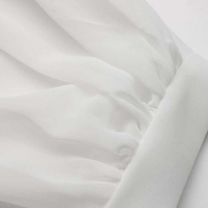 Hochzeitskleid Damen Elegant Langes WeißEs Brautkleider TräGerloses Sexy Puffy Langarm Mesh Floor Length Dress Brautjungfernkleider Off Shoulder Solide Slim Bodenlanges Kleid Dresses for Women – Bild 8
