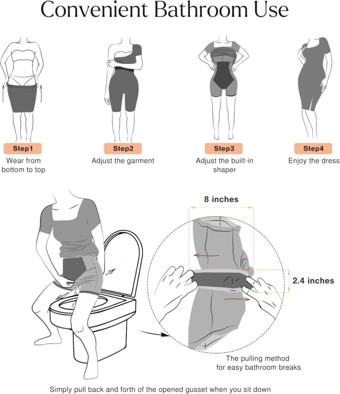 Popilush Summer Cocktail Midi Dresses for Women Shapewear Bodycon Short Sleeve Square Neck Dress – Bild 4