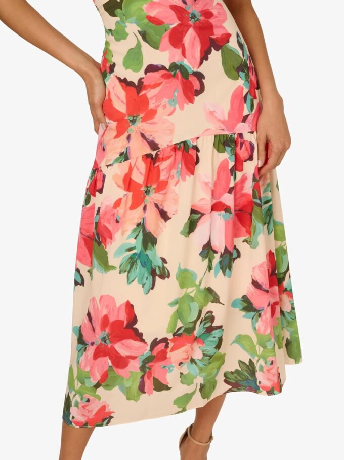 Adrianna Papell Women's Halter Flounce Midi Dress – Bild 6