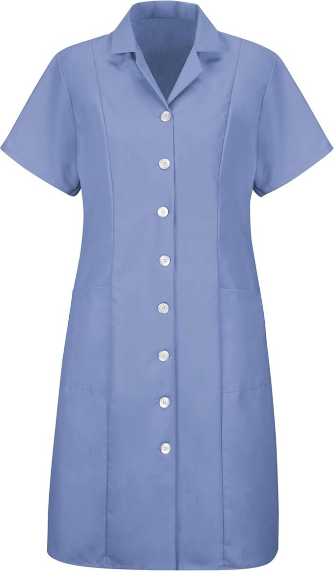 Red Kap Damen Women's Short Sleeve Button Front Dress Kurzärmliges Arbeitskleid (1er Pack)