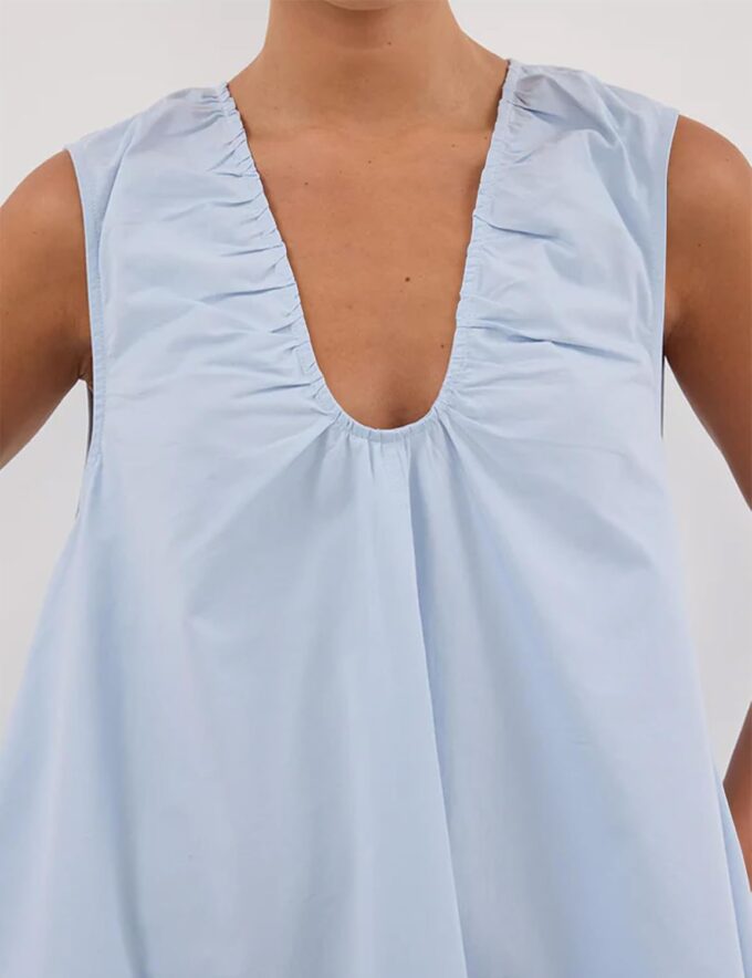 MISSACTIVER Women's Sleeveless Babydoll Tank Mini Dress Scoop Neck Ruched Short Dress with Side Pockets Summer Party Dresses – Bild 3