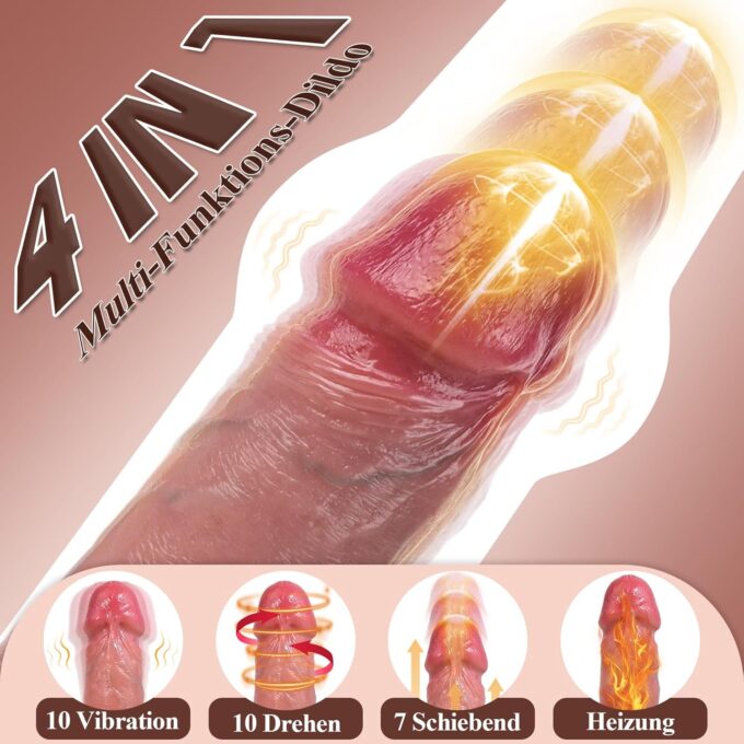 Dildo Vibrator Sex Spielzeug für die Paare-Anal Dildo Vibration für Frauen mit 10 Vibrationsmodi & 7 Stoßfunktion & Heizung,Realistische Dildos Sex Spielzeug für die Frau Leise mit Starkem Saugnapf. – Bild 2