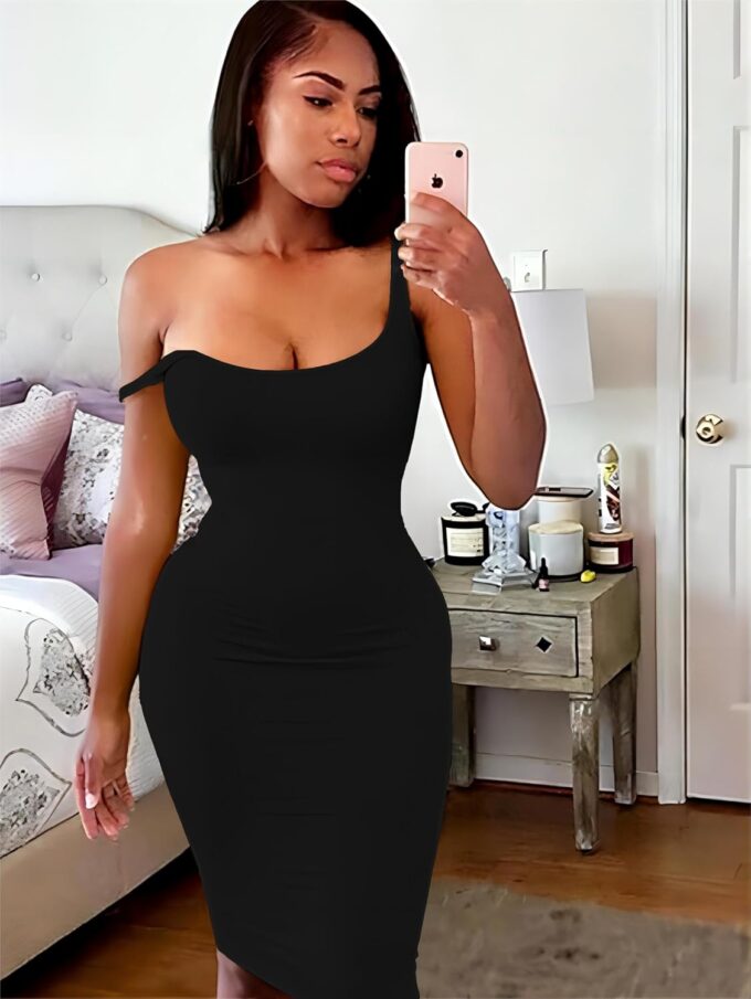 Nimsruc Women Casual Sexy Tank Top Bodycon Dress Summer Pencil Sleeveless Basic Midi Club Dresses – Bild 2