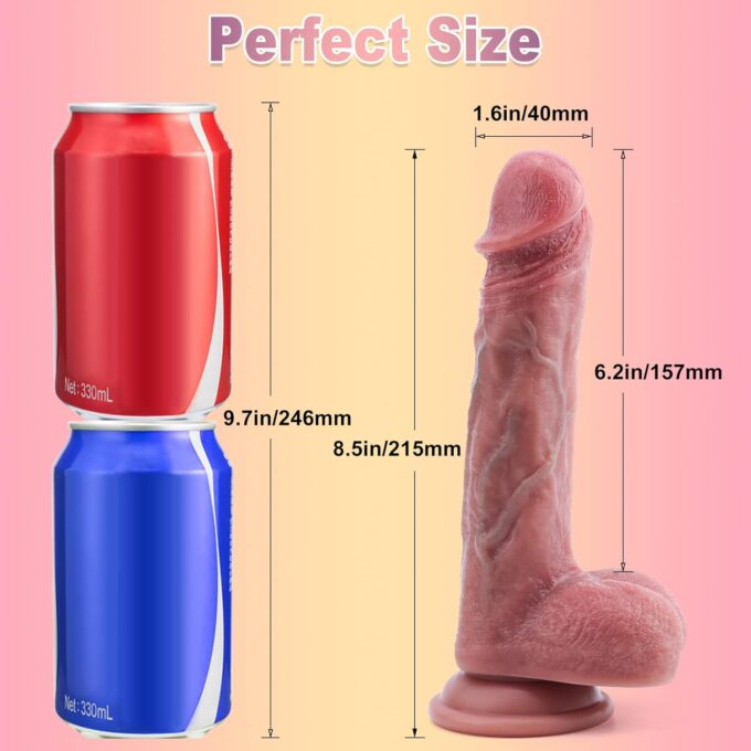 Realistischer Dildo mit Starkem Saugnapf, Weichen Zwei Layer Silikon Echten Venen und Prallen Hoden，Sex Spielzeug für Paare Analdildos, für die Männer Sexspielzeug für Frauen – Bild 4