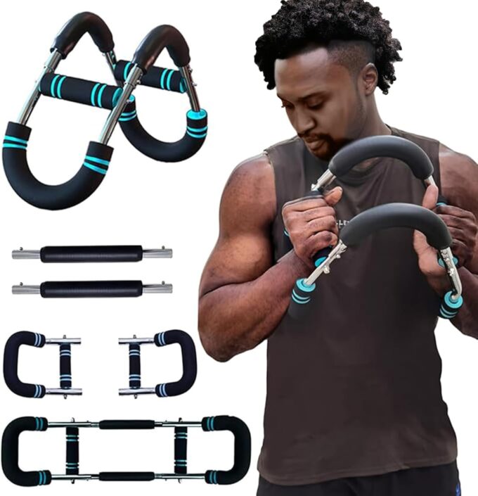 Twister Armtrainer, U-förmiger Verstellbares Brust, Arm & Oberschenkel Trainingsgerät (30-50 kg / 70-110 lb), Tragbarer Federwiderstand mit abnehmbarem Design, Fitnessgeräte für zuhause, Büro & Reise